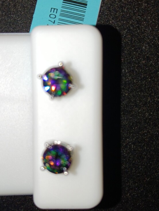 Jewelry - Mystic Multi-Color Topaz Round Earrings Sterling Silver